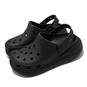 Crocs 涼拖鞋 Classic Crush Clog 男鞋 女鞋 黑 全黑 泡芙 超厚底 休閒 洞洞鞋 207521001 25cm BLACK