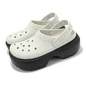Crocs 洞洞鞋 Stomp Clog 男鞋 女鞋 亞麻白 黑 雪屋克駱格 厚底 涼鞋 休閒鞋 卡駱馳 2093471HR 25cm LINEN CLOG