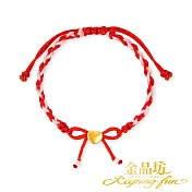【金品坊】黃金手鍊甜心悸動蝴蝶結手繩 蜜戀紅粉配色