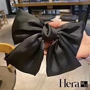 【Hera 赫拉】韓國高彩緞面大蝴蝶結髮夾 黑色