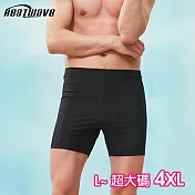 Heatwave熱浪 加大特大泳褲 全素面黑紳(L-超大4XL)500 L