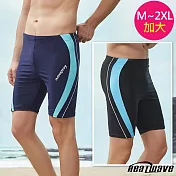 Heatwave熱浪 加大泳褲 五分褲黑藍(M-2XL)356 黑色-M