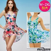 Heatwave熱浪 加大連身萊克泳裝 紅綠花漾(M-2XL)266 綠彩-XL