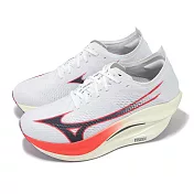 Mizuno 競速跑鞋 Wave Rebellion PRO 3 男鞋 白 紅 碳板 回彈 緩衝 運動鞋 美津濃 U1GD2530-11 25cm WHITE/RED