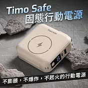 【Timo】Safe 安全防爆電芯 五合一多功能磁吸固態行動電源 12000mAh 燕麥杏