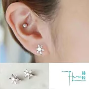 【Hera】赫拉 雪花鋯石無痛無耳洞耳針 兩入組