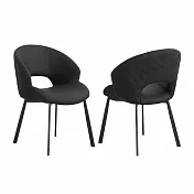 IDEA-花紋圓弧包覆皮革休閒椅/兩色可選 黑色