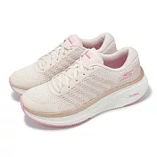 Skechers 慢跑鞋 Go Run Elevate 2.0-Badric 女鞋 米 粉紅 緩衝 運動鞋 129008NTPK 23cm NATURAL/PINK