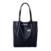 MICHAEL KORS Carson 大號荔枝紋皮革手提包- 黑