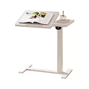 Cooyee 可翻轉桌板電動升降床邊桌(電池款) 筆電桌 讀書桌 閱讀桌 可翻轉 C型低底盤 -白色