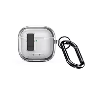 DUX DUCIS Apple 蘋果 AirPods 4 冰晶支架保護殼 防摔殼 透色殼 按鈕卡扣 -透灰