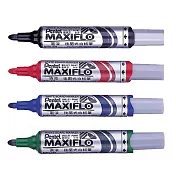【Pentel 飛龍】後壓式白板筆 粗字圓頭 2.0mm 36支/件 MWL5M(紅、黑、藍、綠) 紅