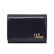 Chloe Iconic亮面小牛皮三折短夾 黑色