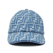 FENDI Roma刺繡標誌棉絨棒球帽  藍色L