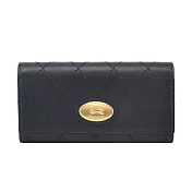 BURBERRY Strand小牛皮翻蓋長夾 黑色