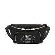 BURBERRY Orkney戰馬LOGO尼龍腰包 黑色