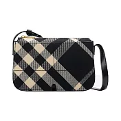 BURBERRY Snip新款格紋斜背包 黑色