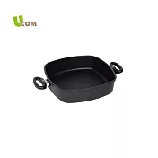 【瑞康屋UCOM】德國黑魔法不沾鍋-方型深鍋雙耳26cm(無蓋)