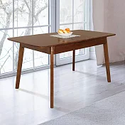 Homelike 喜家居120-150cm實木延伸餐桌-胡桃色(2529)