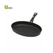 【瑞康屋UCOM】德國黑魔法菱紋烤盤單柄無蓋24cm
