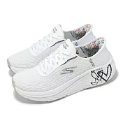 Skechers 慢跑鞋 Max Cushioning Elite 2.0 女鞋 白 黑 聯名 彩色愛心 緩衝 運動鞋 129637WBK 24.5cm WHITE/BLACK