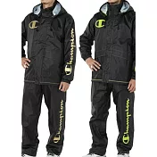 Champion 透明視窗 伸縮空間 輕量雨衣雨褲 男女適用 XL 金色LL