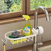 【i LIFE】廚房浴室水龍頭置物架(水槽收納 海綿收納 瀝水籃) 白色