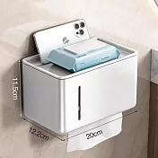 【i LIFE】鋁合金衛生紙置物架-含蓋雙層款-1入(面紙架 面紙盒 洗臉巾) 白色