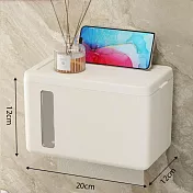 【i LIFE】ABS衛生紙置物架-透視升級款-1入(可拆卸清洗 面紙盒 洗臉巾) 極簡白