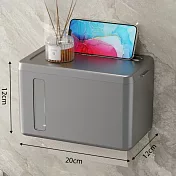 【i LIFE】ABS衛生紙置物架-透視升級款-2入(可拆卸清洗 面紙盒 洗臉巾) 槍灰色