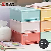 【日本天馬】粉彩調色盤系列18.4寬單層抽屜收納箱-3入- 櫻花粉