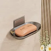 【i LIFE】 多功能肥皂瀝水架-1入(菜瓜布架 傾斜式 香皂碟 洗手台) 消光灰