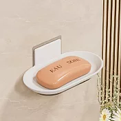 【i LIFE】 多功能肥皂瀝水架-2入(菜瓜布架 傾斜式 香皂碟 洗手台) 消光白