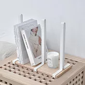 【H&R安室家】木紋質感桌上收納書架 雜誌架  MA28 (書架/雜誌收納架/辦公書架/書檔) 白色