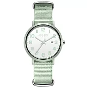 JULIUS 聚利時 維納斯的低語_簡約尼龍日顯錶帶腕錶 JA-1552(五色/34mm) BABY綠