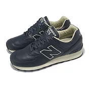 New Balance 休閒鞋 576 男鞋 藍 米 英製 皮革 緩震 NB 紐巴倫 OU576LNN-D 27.5cm NAVY/BEIGE