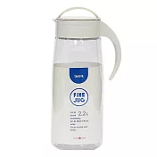 TAKEYA日本製 手柄式 可橫放 大容量 冰箱冷水壺 泡茶壺2.2L (1入) 乳白色