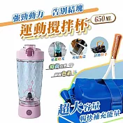 【太力】炫彩Tritan電動運動蛋白粉咖啡攪拌杯(含粉盒)650ml 粉