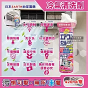 日本EARTH地球製藥-NextPlus+免水洗瞬效防霉除臭芳香冷氣清潔劑420ml/罐(水刀式強效噴射清洗,空調室內機保養消除異味,冷氣濾網中性防塵噴霧) 芬芳花香(粉)