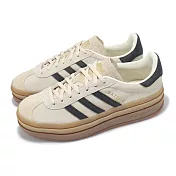 adidas 休閒鞋 Gazelle Bold W 女鞋 米 黑 復古 麂皮 厚底 增高 愛迪達 JS3892 22.5cm BEIGE/BLACK
