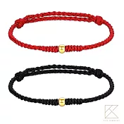 【TLH】黃金墜男女手工編織手繩 純金999 一心一意轉運珠 約重0.01錢 黑色