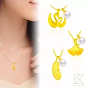 【TLH】黃金墜項鍊 純金999多選 月光珍語 約重0.02錢±0.01 羽毛