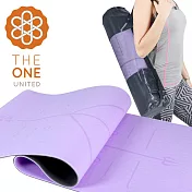 【The One】絕美限定 環保TPE正位線雙色瑜珈墊 8mm 贈背帶+透氣網袋 (四色任選)  紫色