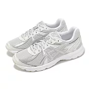 Asics 休閒鞋 JOG 100S 男鞋 女鞋 白 灰 拼接 緩衝 復古 亞瑟士 1203A684021 23.5cm WHITE/GREY