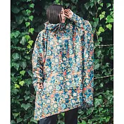 日本 KiU  第二代 標準成人有袖斗篷雨衣 內側TPU防水膜 耐水壓20000mm H2O 幸福花團 404-523