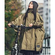 日本 KiU  第二代 標準成人有袖斗篷雨衣 內側TPU防水膜 耐水壓20000mm H2O 軍綠色 404-906