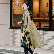 日本 KiU 第二代 成人日常斗篷雨衣 內側TPU防水膜 耐水壓10000mm H2O 軍綠色 405-906