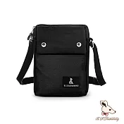 B.S.D.S冰山袋鼠 - 悠活詩集 - 格紋直立雙層斜背小包【S129-3K】 黑色