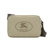 BURBERRY Orkney戰馬LOGO尼龍斜背包 米色