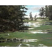 【玲廊滿藝】洪俊銘-倒影裡的藍天微風72.5x91cm